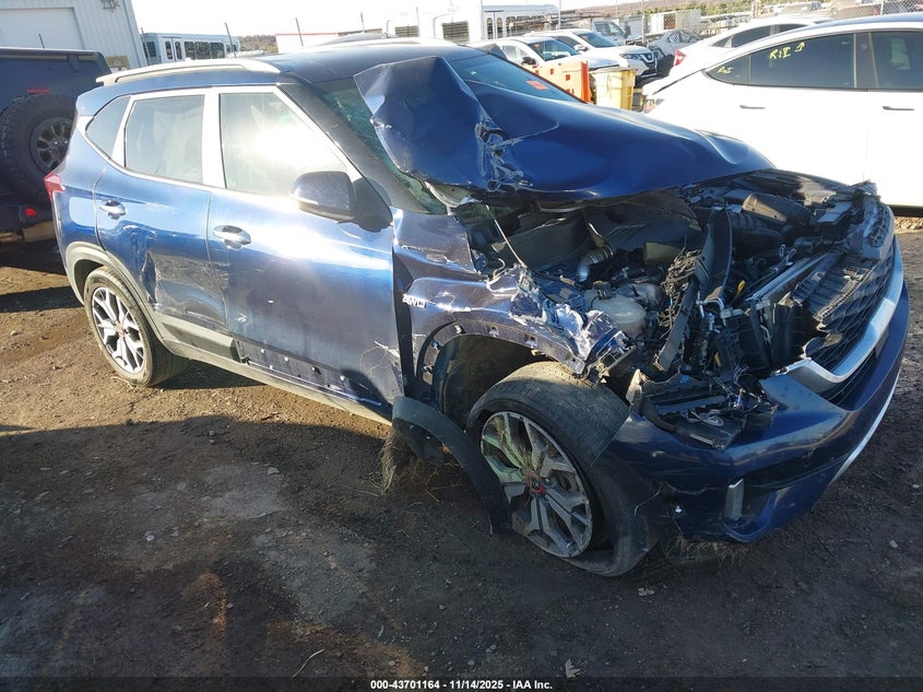 2021 Kia Seltos VIN KNDETCA23M7203850 IAAI salvage auction — FRONT END, Junk (Oklahoma), sold $1,200 on 2026-07-28 (photo 1)