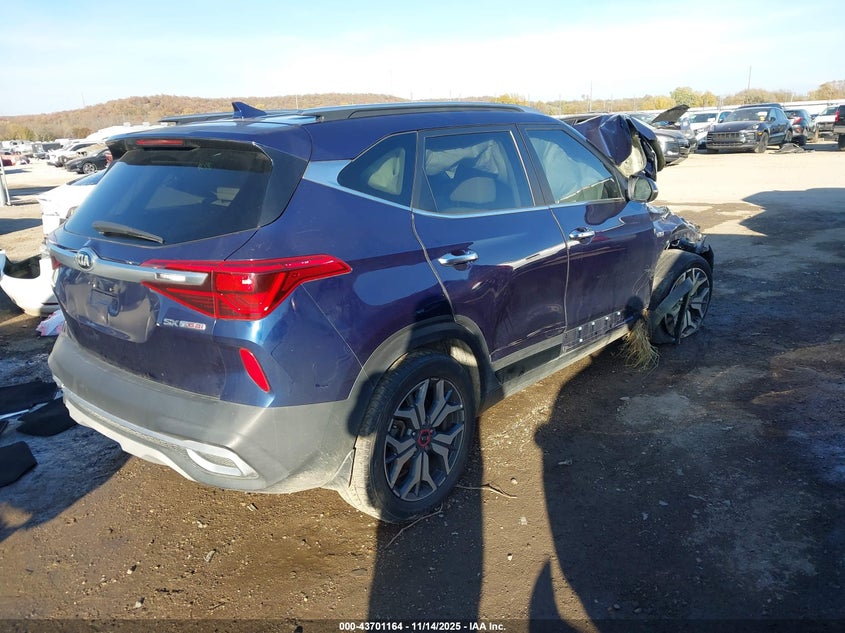 2021 Kia Seltos VIN KNDETCA23M7203850 IAAI salvage auction — FRONT END, Junk (Oklahoma), sold $1,200 on 2026-07-28 (photo 4)