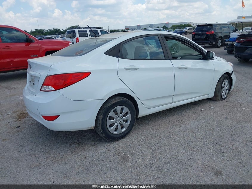 2017 Hyundai Accent VIN KMHCT4AE5HU199035 IAAI salvage auction — FRONT END, Salvage (Texas), sold $500 on 2026-07-14 (photo 4)