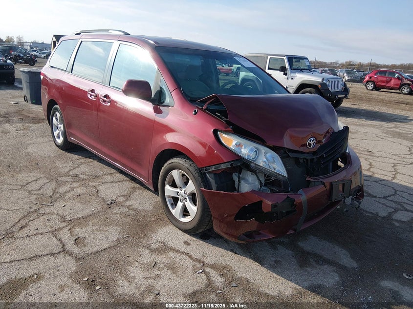 2014 Toyota Sienna VIN 5TDKK3DC5ES406322 IAAI salvage auction — FRONT END, Salvage (Illinois), sold $2,700 on 2026-07-15 (photo 1)