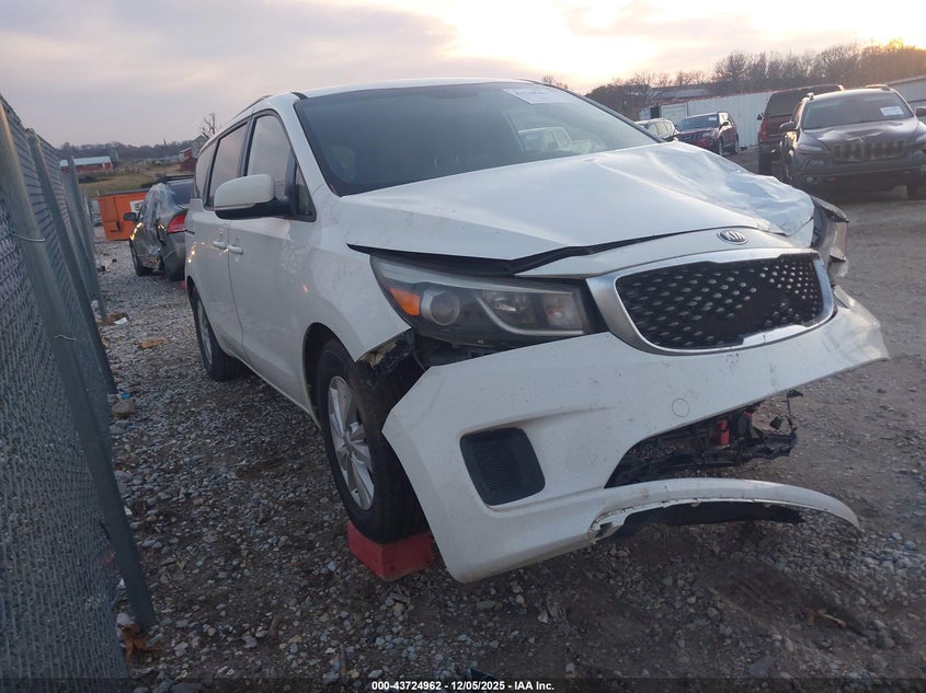 2016 Kia SEDONA VIN KNDMB5C18G6103705 IAAI salvage auction — FRONT END, Salvage (Arkansas), sold $225 on 2026-07-30 (photo 1)