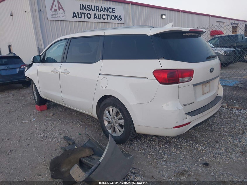 2016 Kia SEDONA VIN KNDMB5C18G6103705 IAAI salvage auction — FRONT END, Salvage (Arkansas), sold $225 on 2026-07-30 (photo 3)