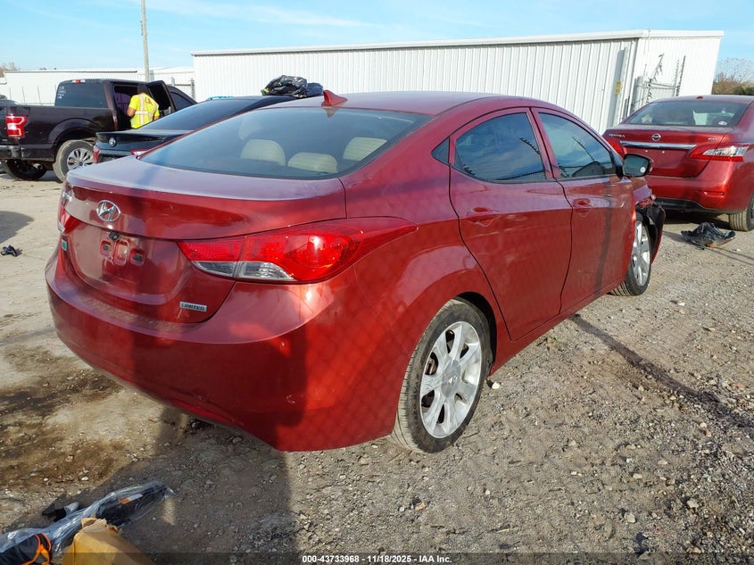 2012 Hyundai Elantra VIN KMHDH4AE6CU244885 IAAI salvage auction — RIGHT FRONT, Salvage (Oklahoma), sold $25 on 2026-07-29 (photo 4)