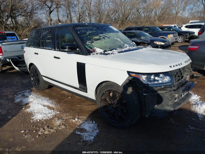 2017 Land rover RANGE ROVER VIN SALGS2FE7HA324133 IAAI salvage auction — LEFT FRONT, Salvage (Indiana), sold $8,050 on 2026-07-29 (photo 1)