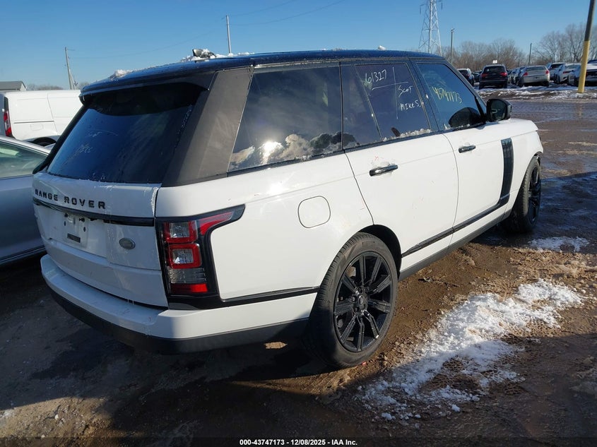 2017 Land rover RANGE ROVER VIN SALGS2FE7HA324133 IAAI salvage auction — LEFT FRONT, Salvage (Indiana), sold $8,050 on 2026-07-29 (photo 4)