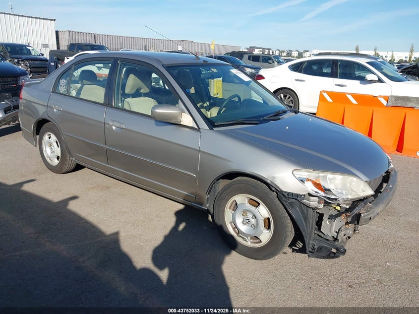 2005 Honda Civic hybrid VIN JHMES96685S023973 IAAI salvage auction — FRONT END, Salvage (California), sold $600 on 2026-07-06 (photo 1)