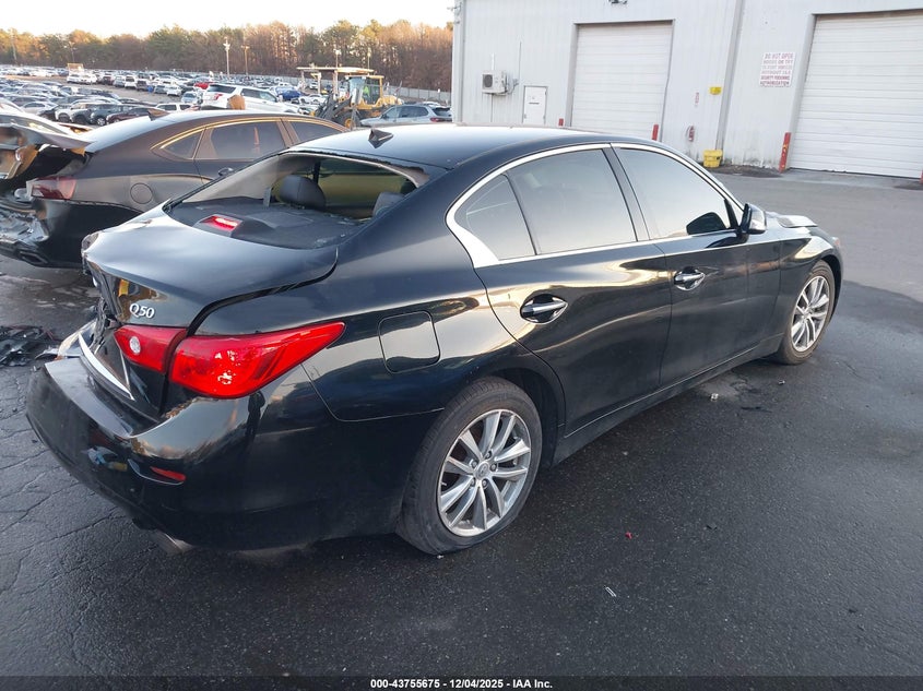 2017 Infiniti Q50 VIN JN1EV7AP1HM737369 IAAI salvage auction — FRONT & REAR, Salvage (New Jersey), sold $1,000 on 2026-07-21 (photo 4)
