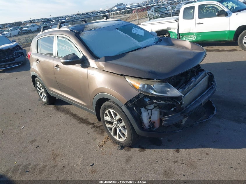 2015 Kia Sportage VIN KNDPBCAC4F7758572 IAAI salvage auction — FRONT END, Prior Salvage (Minnesota), sold $475 on 2026-07-13 (photo 1)