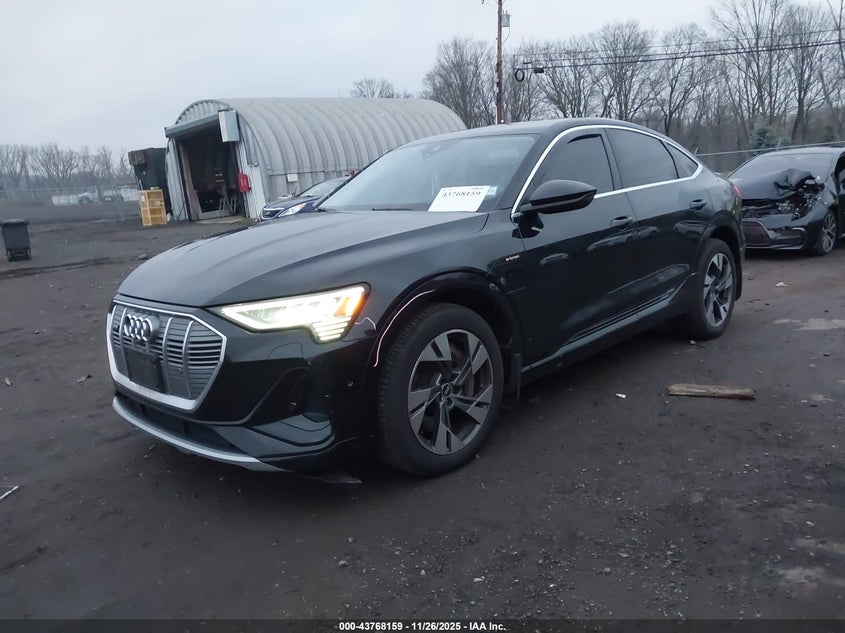 2021 Audi E-tron sportback VIN WA13AAGE9MB026697 IAAI salvage auction — RIGHT FRONT, Salvage Title, sold $13,900 on 2026-08-16 (photo 2)