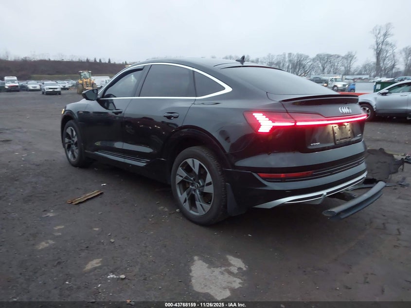 2021 Audi E-tron sportback VIN WA13AAGE9MB026697 IAAI salvage auction — RIGHT FRONT, Salvage Title, sold $13,900 on 2026-08-16 (photo 3)