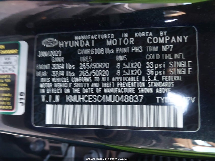2021 Genesis Gv80 VIN KMUHCESC4MU048837 IAAI salvage auction — FRONT END, Original (Texas), sold $10,600 on 2026-07-08 (photo 9)