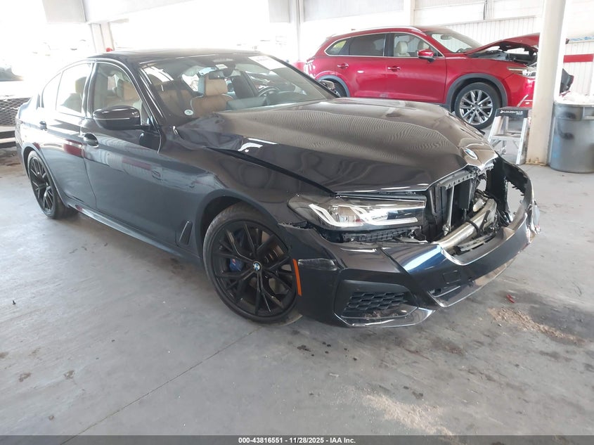 2022 BMW M550i xdrive VIN WBA13BK01NCH67995 IAAI salvage auction — FRONT END, Rebuildable (Florida), sold $14,300 on 2026-08-08 (photo 1)