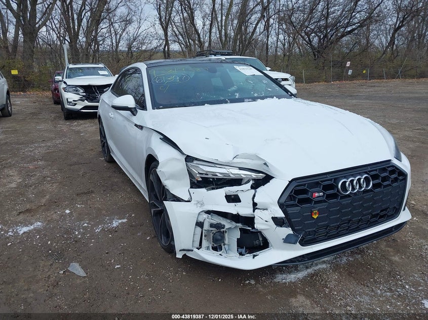 2022 Audi S5 VIN WAUR4AF52NA035447 IAAI salvage auction — FRONT END, Salvage (Indiana), sold $18,500 on 2026-07-29 (photo 1)