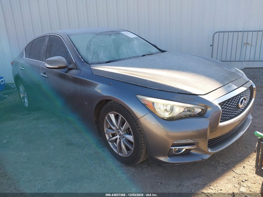 2015 Infiniti Q50 VIN JN1BV7AP3FM339113 IAAI salvage auction — HAIL, Clear (Oklahoma), sold $1,250 on 2026-07-08 (photo 1)