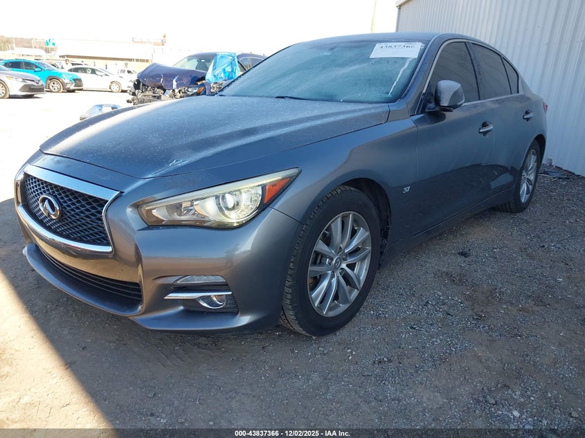 2015 Infiniti Q50 VIN JN1BV7AP3FM339113 IAAI salvage auction — HAIL, Clear (Oklahoma), sold $1,250 on 2026-07-08 (photo 2)