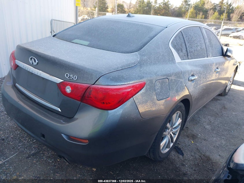2015 Infiniti Q50 VIN JN1BV7AP3FM339113 IAAI salvage auction — HAIL, Clear (Oklahoma), sold $1,250 on 2026-07-08 (photo 4)