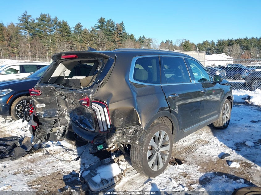 2021 Kia Telluride VIN 5XYP6DHC0MG151567 IAAI salvage auction — FRONT & REAR, Salvage (Massachusetts), sold $25 on 2026-07-24 (photo 4)