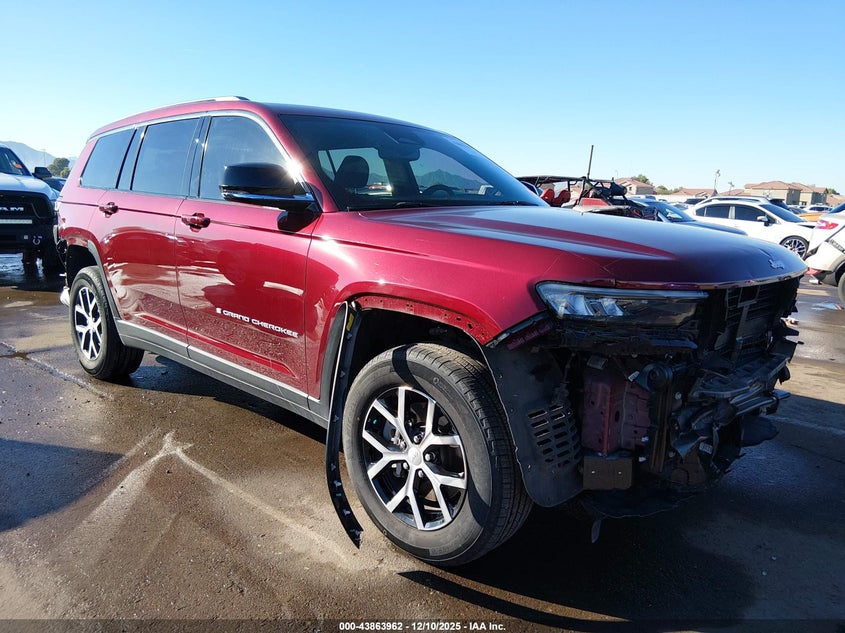2024 Jeep Grand cherokee l VIN 1C4RJJBG9R8611440 IAAI salvage auction — FRONT & REAR, Salvage (Arizona), sold $8,900 on 2026-07-28 (photo 1)