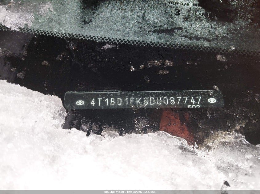 2013 Toyota Camry hybrid VIN 4T1BD1FK6DU087747 IAAI salvage auction — FRONT END, Other, sold $450 on 2026-07-09 (photo 9)