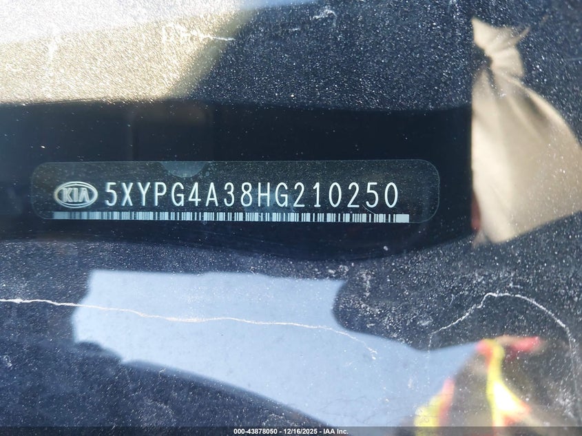 2017 Kia Sorento VIN 5XYPG4A38HG210250 IAAI salvage auction — RIGHT FRONT, Other, sold $575 on 2026-07-29 (photo 9)