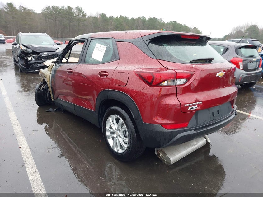 2023 Chevrolet Trailblazer VIN KL79MMS28PB213369 IAAI salvage auction — EXTERIOR BURN, Junk Receipt (North Carolina), sold $25 on 2026-07-22 (photo 3)