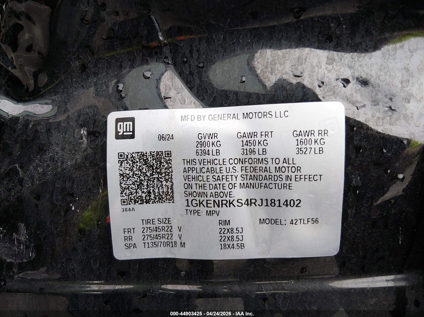 2024 Gmc Acadia VIN 1GKENRKS4RJ181402 IAAI salvage auction — LEFT SIDE, Salvage (Missouri), sold $14,200 on 2026-07-28 (photo 9)