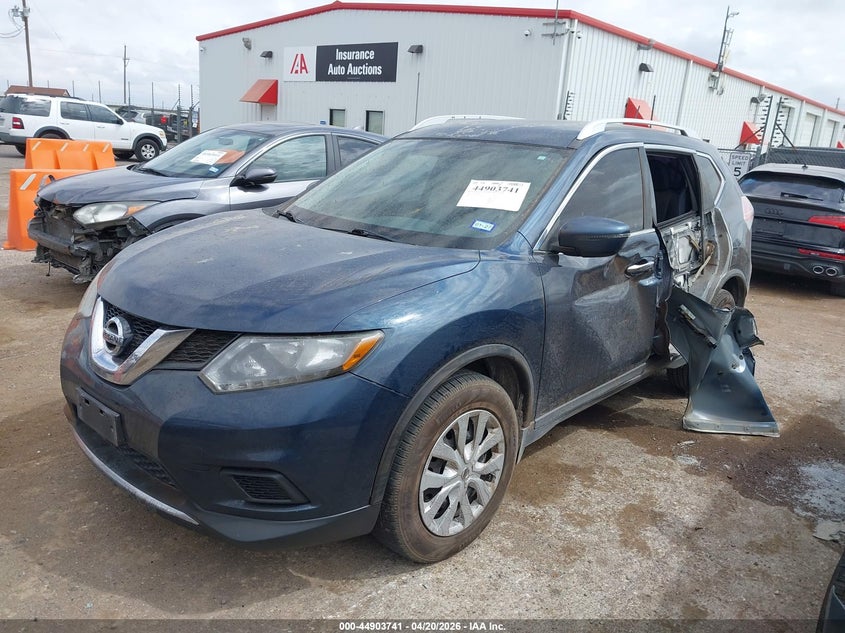2016 Nissan Rogue VIN KNMAT2MTXGP637619 IAAI salvage auction — LEFT SIDE, Original (Texas), sold $2,950 on 2026-07-07 (photo 2)