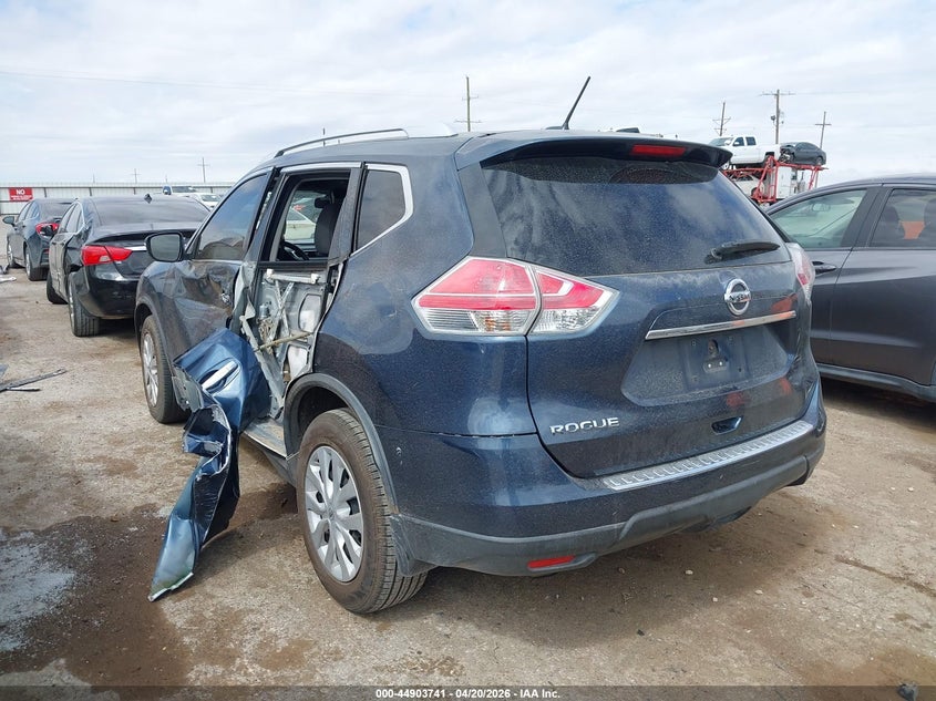 2016 Nissan Rogue VIN KNMAT2MTXGP637619 IAAI salvage auction — LEFT SIDE, Original (Texas), sold $2,950 on 2026-07-07 (photo 3)