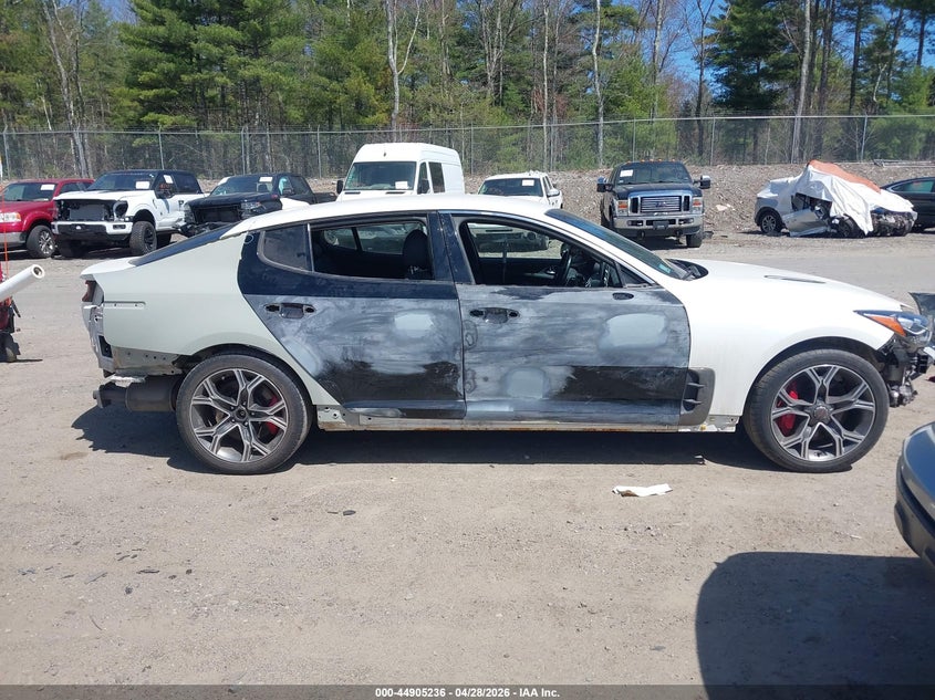 2018 Kia Stinger VIN KNAE35LCXJ6027136 IAAI salvage auction — FRONT & REAR, Salvage (Massachusetts), sold $3,000 on 2026-07-17 (photo 6)