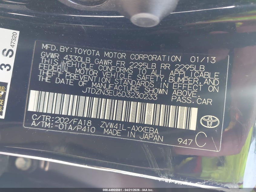 2013 Toyota Prius v VIN JTDZN3EU6D3230233 IAAI salvage auction — FRONT END, Salvage (Idaho), sold $1,550 on 2026-07-20 (photo 9)