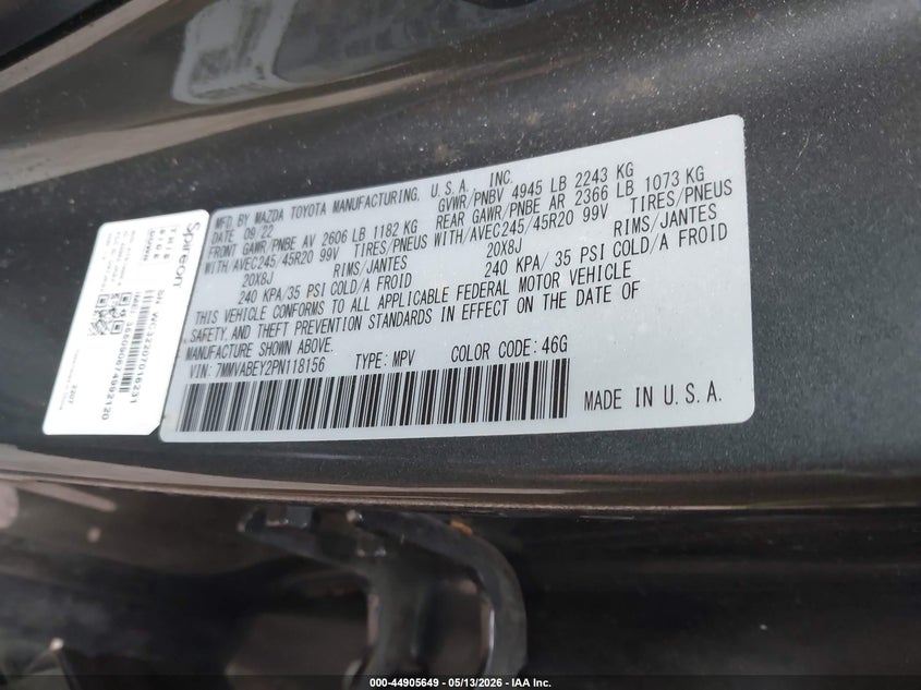 2023 Mazda Cx-50 VIN 7MMVABEY2PN118156 IAAI salvage auction — RIGHT SIDE, Salvage (Massachusetts), sold $6,800 on 2026-07-28 (photo 9)