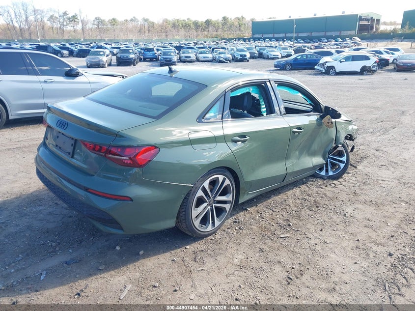 2025 Audi A3 VIN WAUHUDGY2SA057367 IAAI salvage auction — RIGHT SIDE, Salvage Title, sold $5,125 on 2026-07-21 (photo 4)