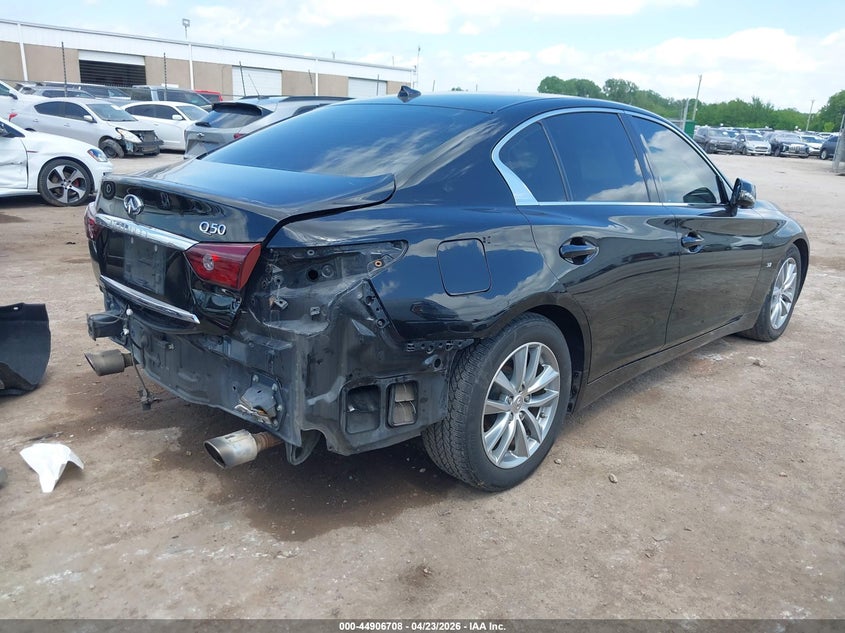2014 Infiniti Q50 VIN JN1BV7AP2EM676662 IAAI salvage auction — REAR END, Salvage (Oklahoma), sold $2,250 on 2026-07-15 (photo 4)