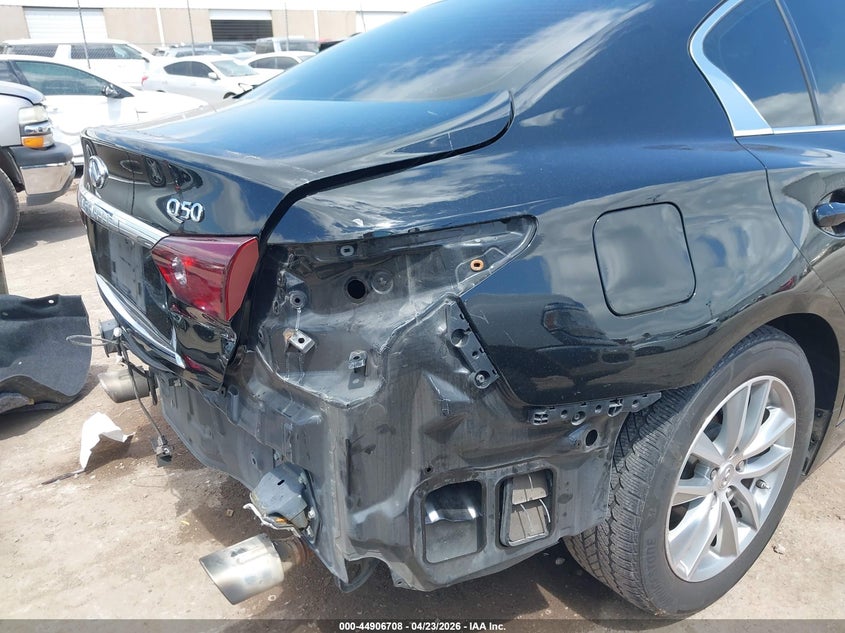 2014 Infiniti Q50 VIN JN1BV7AP2EM676662 IAAI salvage auction — REAR END, Salvage (Oklahoma), sold $2,250 on 2026-07-15 (photo 6)