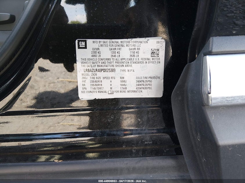 2023 Buick Envision VIN LRBAZLR48PD025389 IAAI salvage auction — LEFT FRONT, Salvage Title, sold $3,050 on 2026-07-08 (photo 9)