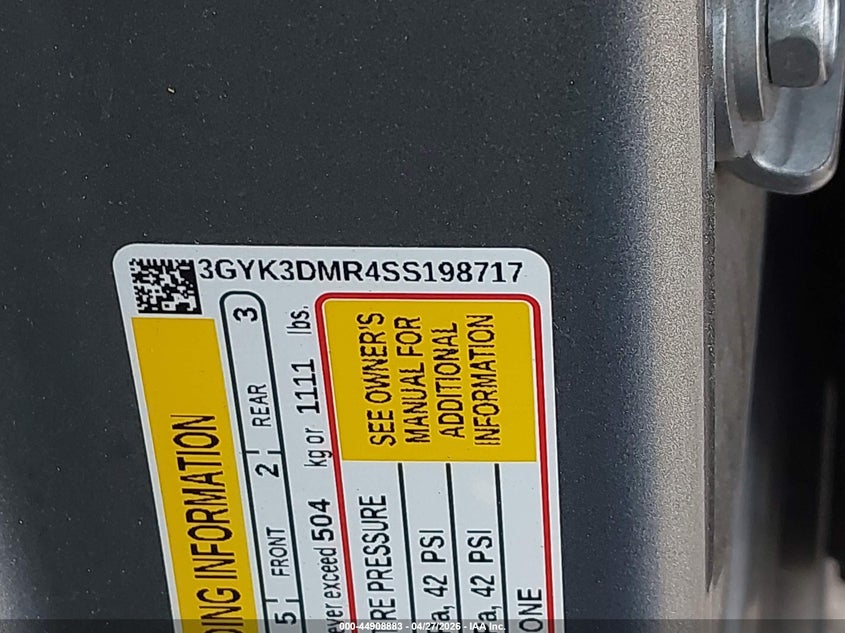 2025 Cadillac Optiq VIN 3GYK3DMR4SS198717 IAAI salvage auction — Burn Interior, Salvage Title, sold $12,100 on 2026-08-17 (photo 9)