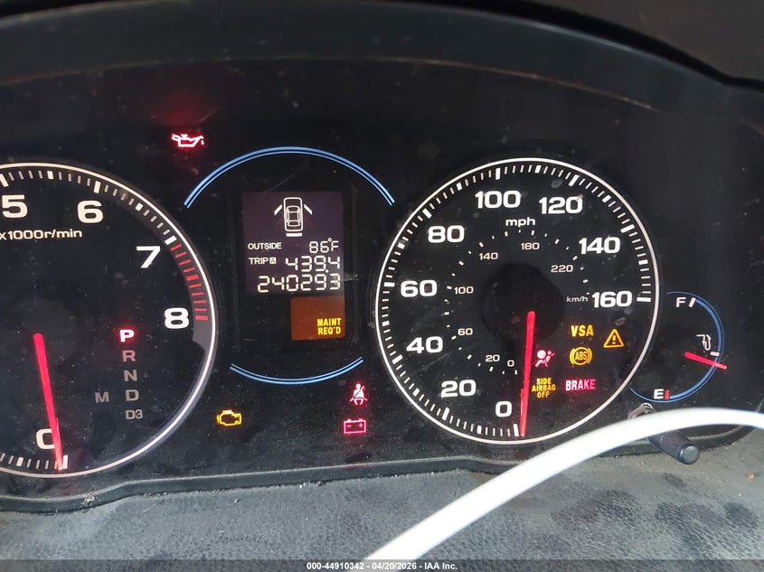 2005 Acura Tsx VIN JH4CL968X5C000601 IAAI salvage auction — FRONT & REAR, Salvage (California), sold $100 on 2026-07-21 (photo 7)