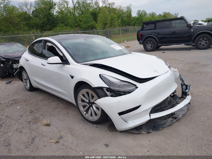 2023 Tesla Model 3 VIN 5YJ3E1EA1PF438382 IAAI salvage auction — FRONT END, Salvage Title, sold $3,450 on 2026-07-14 (photo 1)
