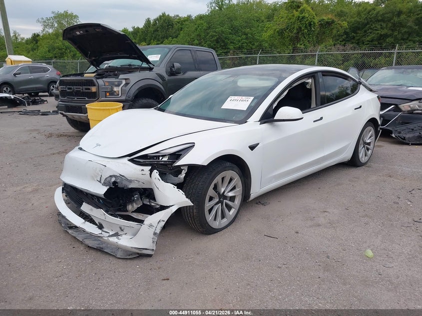 2023 Tesla Model 3 VIN 5YJ3E1EA1PF438382 IAAI salvage auction — FRONT END, Salvage Title, sold $3,450 on 2026-07-14 (photo 2)