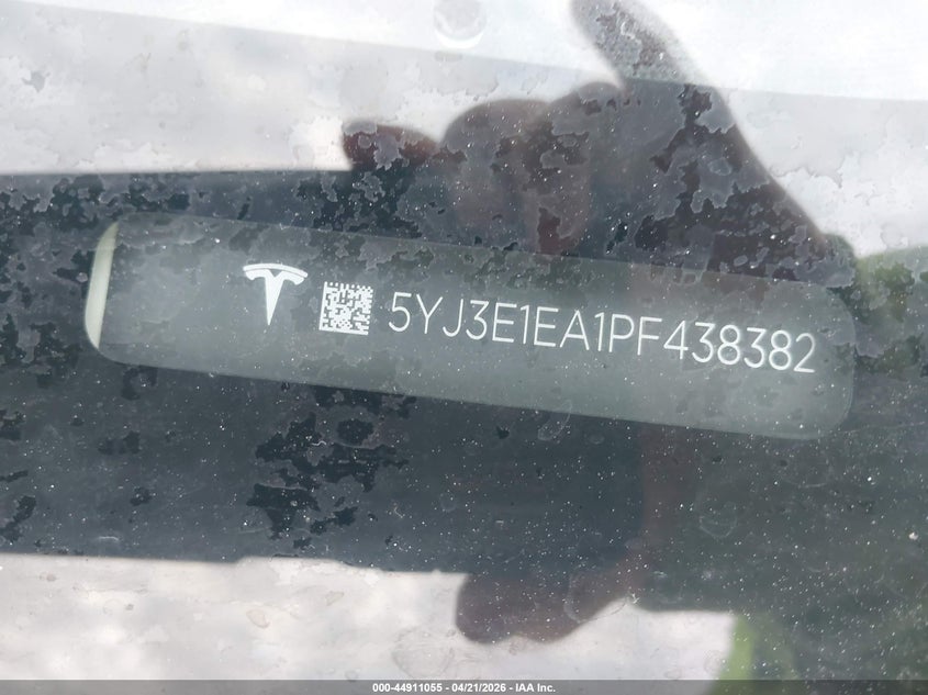 2023 Tesla Model 3 VIN 5YJ3E1EA1PF438382 IAAI salvage auction — FRONT END, Salvage Title, sold $3,450 on 2026-07-14 (photo 9)
