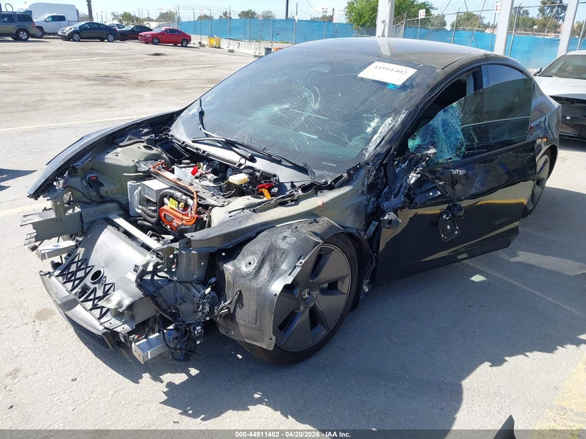 2023 Tesla Model 3 VIN 5YJ3E1EAXPF484020 IAAI salvage auction — FRONT END, Salvage Title, sold $5,600 on 2026-07-29 (photo 2)