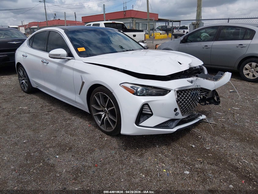 2019 Genesis G70 VIN KMTG44LA2KU012727 IAAI salvage auction — FRONT END, Salvage Title, sold $25 on 2026-07-23 (photo 1)