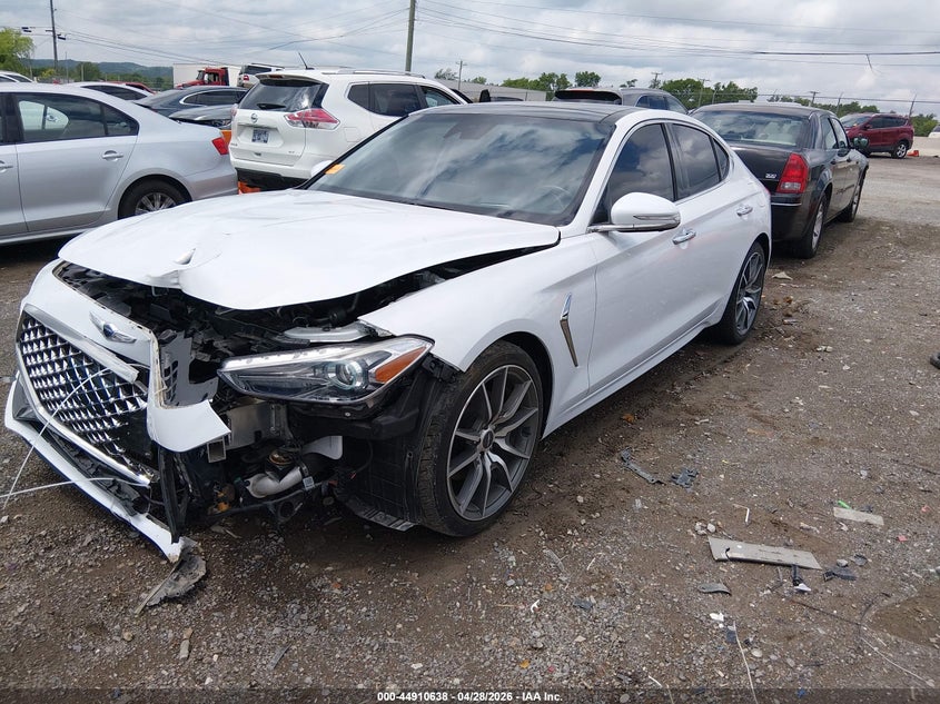 2019 Genesis G70 VIN KMTG44LA2KU012727 IAAI salvage auction — FRONT END, Salvage Title, sold $25 on 2026-07-23 (photo 2)