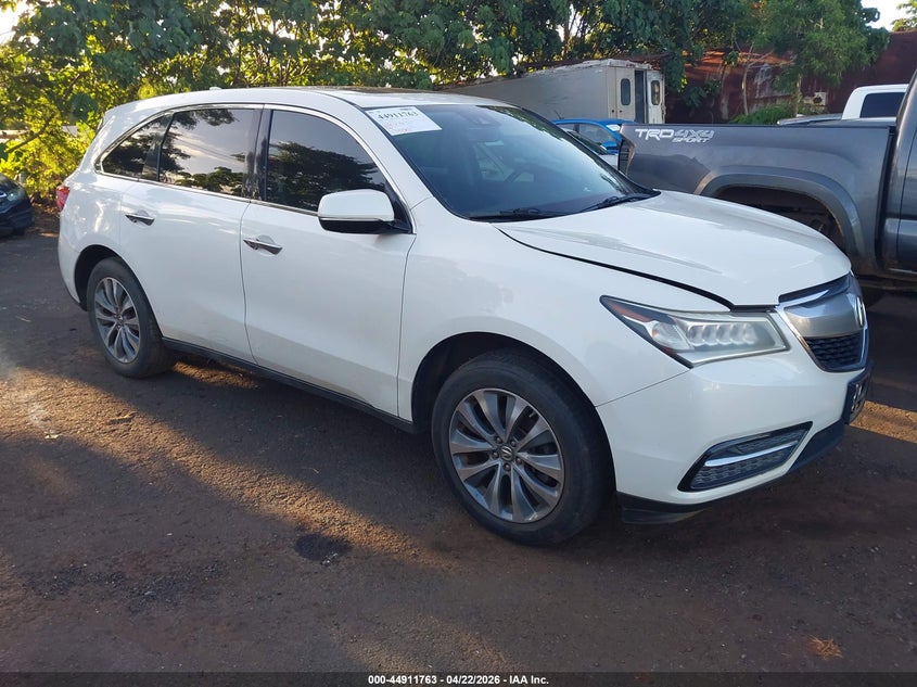 2016 Acura Mdx VIN 5FRYD3H69GB010022 IAAI salvage auction — LEFT SIDE, Salvage (Hawaii), sold $50 on 2026-07-28 (photo 1)