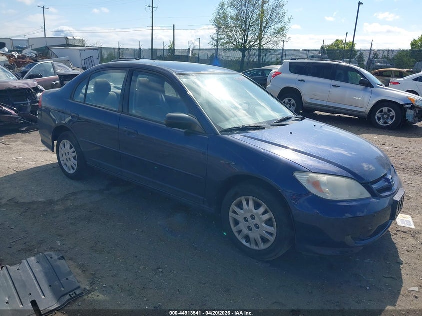 2005 Honda Civic VIN JHMES16505S001636 IAAI salvage auction — NORMAL WEAR, Salvage (Texas), sold $450 on 2026-07-31 (photo 1)