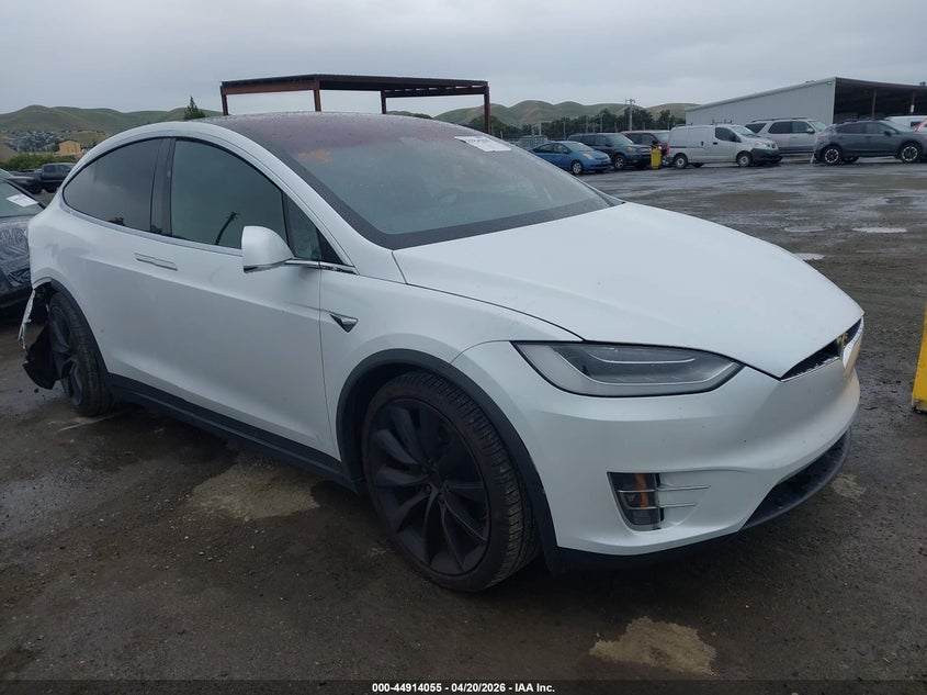 2021 Tesla Model x VIN 5YJXCAE22MF324967 IAAI salvage auction — REAR END, Salvage Title, sold $12,700 on 2026-07-17 (photo 1)