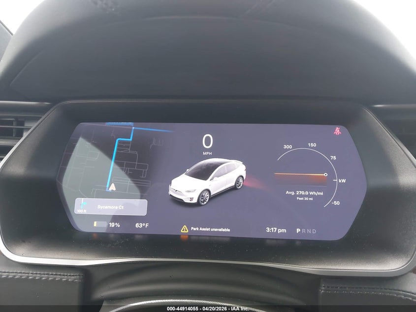 2021 Tesla Model x VIN 5YJXCAE22MF324967 IAAI salvage auction — REAR END, Salvage Title, sold $12,700 on 2026-07-17 (photo 7)
