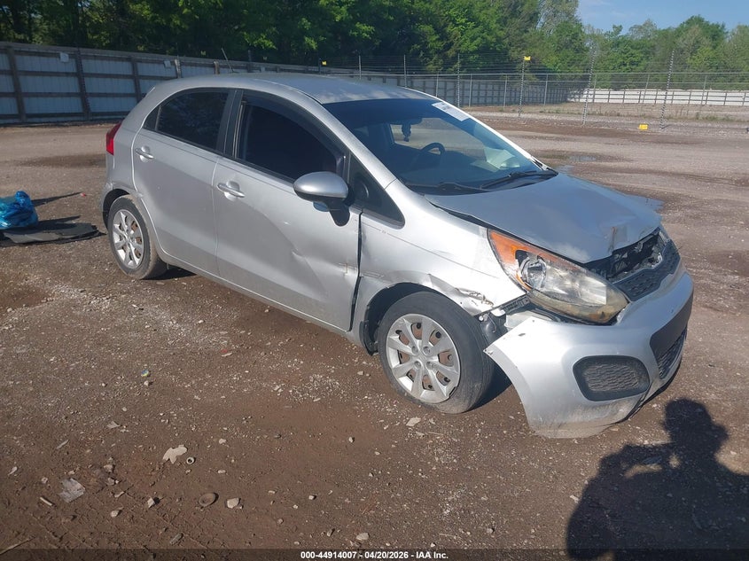 2014 Kia Rio VIN KNADM5A36E6327709 IAAI salvage auction — FRONT END, Salvage (Texas), sold $600 on 2026-07-29 (photo 1)