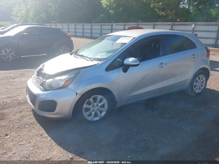 2014 Kia Rio VIN KNADM5A36E6327709 IAAI salvage auction — FRONT END, Salvage (Texas), sold $600 on 2026-07-29 (photo 2)