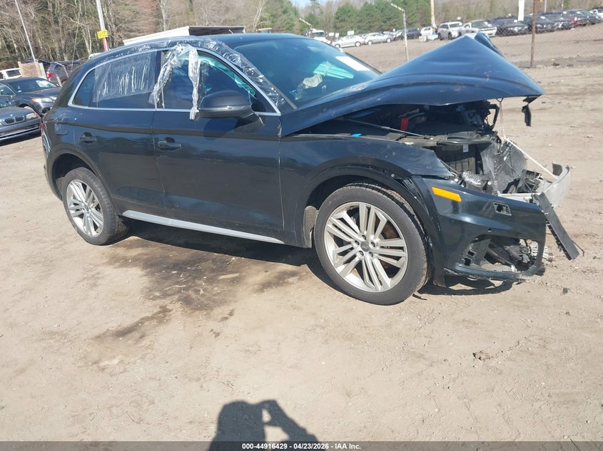 2018 Audi Q5 VIN WA1BNAFY8J2163041 IAAI salvage auction — FRONT END, Salvage (Massachusetts), sold $1,400 on 2026-07-21 (photo 1)